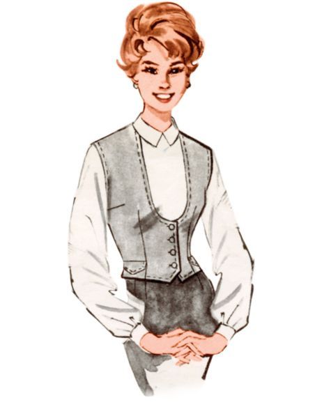 Patron Butterick 7018/H5 (34-42) - Gilet vintage des années 1960