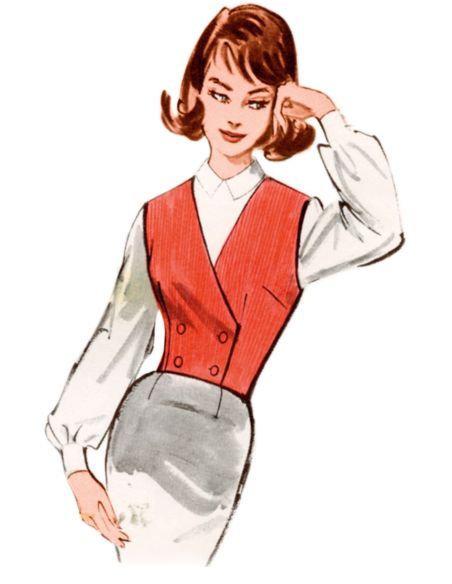 Patron Butterick 7018/H5 (34-42) - Gilet vintage des années 1960
