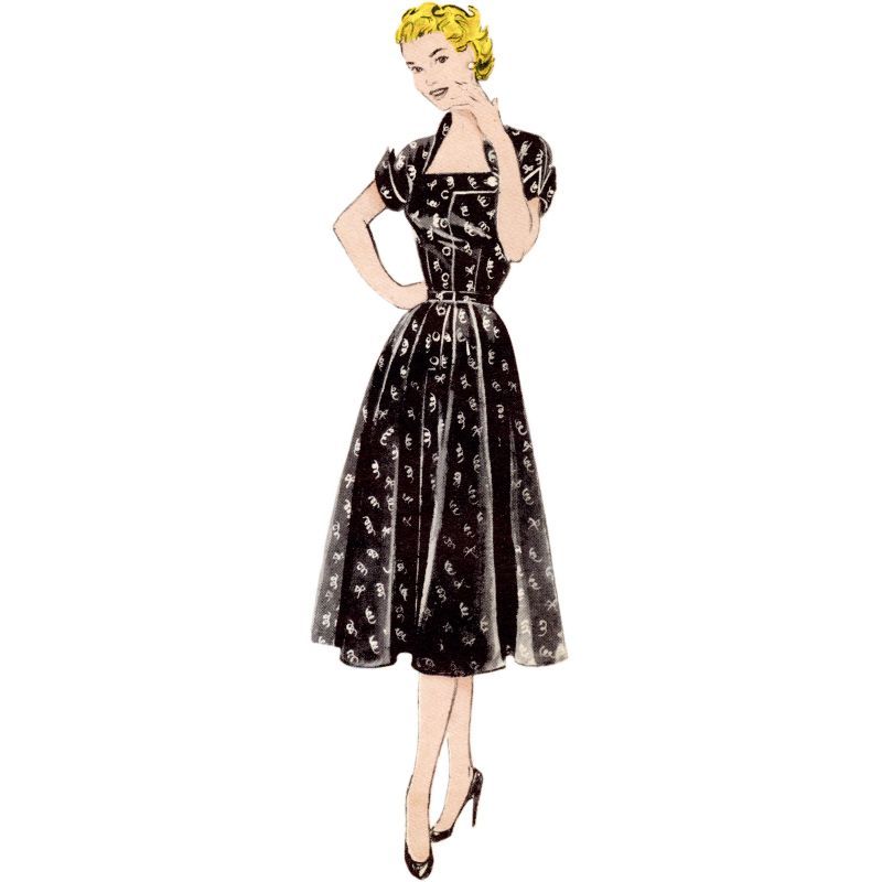 Patron Butterick 7019/K5 (36-44) - Robe vintage des années 1950