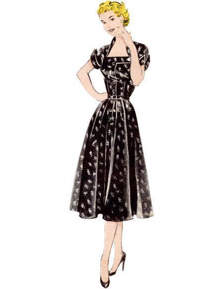 Patron Butterick 7019/K5 (36-44) - Robe vintage des années 1950