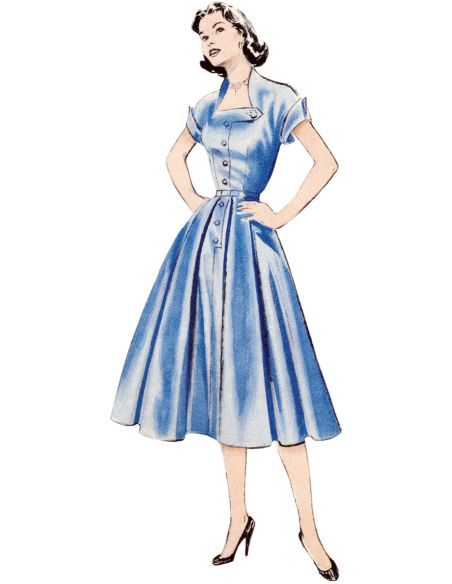 Patron Butterick 7019/K5 (36-44) - Robe vintage des années 1950