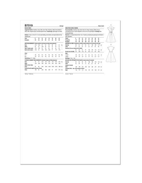 Patron Butterick 7019/K5 (36-44) - Robe vintage des années 1950