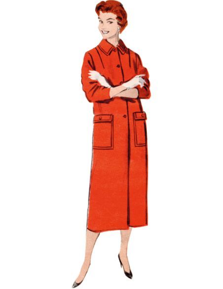 Patron Butterick 7020/N5 (34-40) - Manteau vintage des années 1950