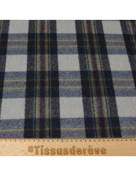 Sergé de laine - Carreaux bleu