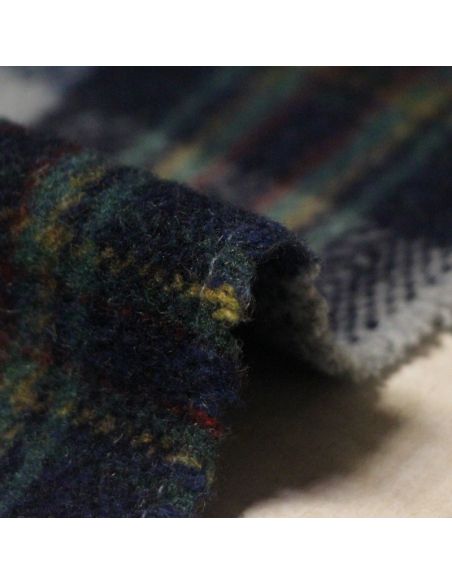 Sergé de laine - Carreaux bleu