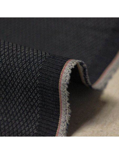 Chambray piqué 100% coton - Bleu