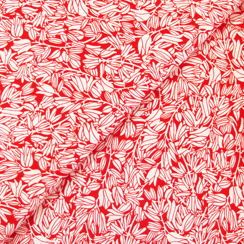 Javanaise imprimée - Fleurs rouges et blanches