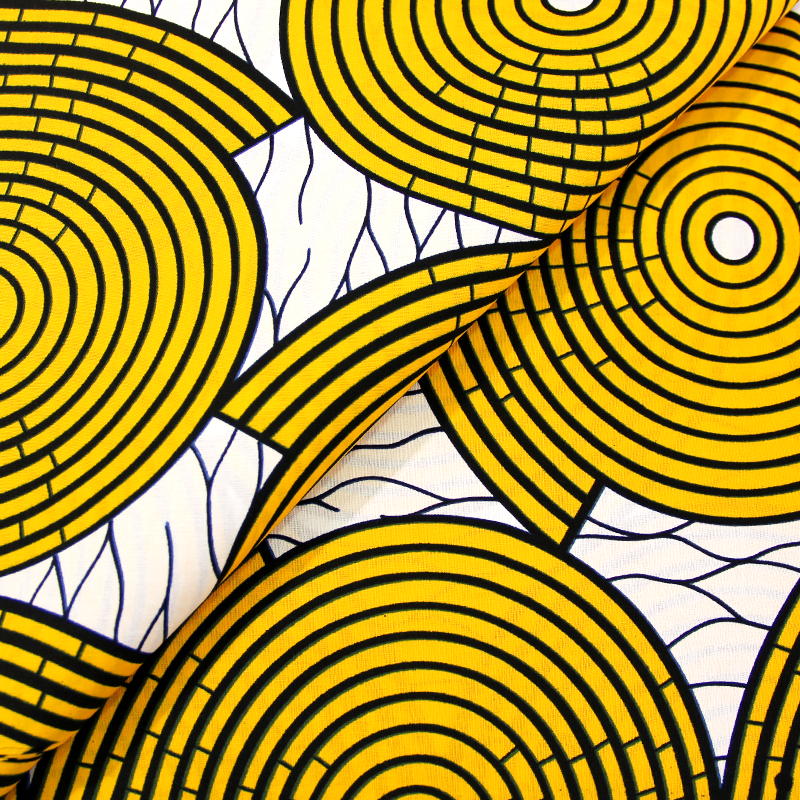 Tissu Africain WAX - Spirales (coupon de 5,40 mètres)