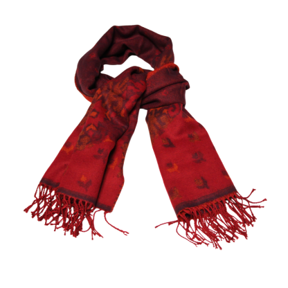 Étole - Motif rouge & prune