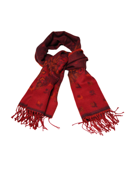 Étole - Motif rouge & prune