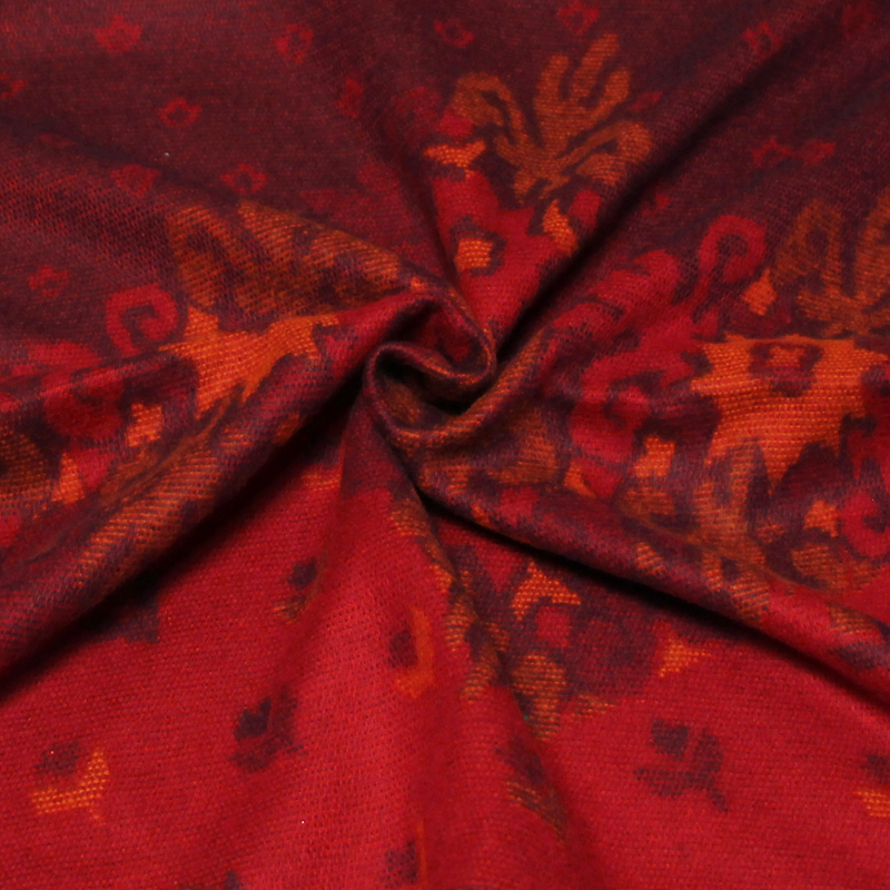 Étole - Motif rouge & prune