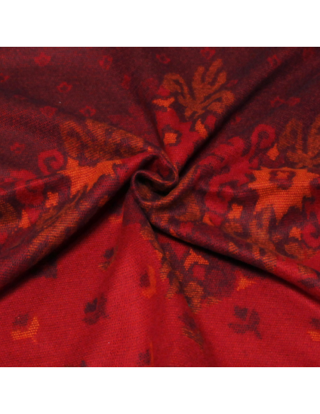 Étole - Motif rouge & prune