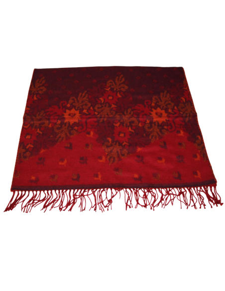 Étole - Motif rouge & prune