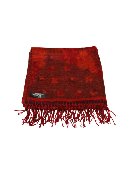 Étole - Motif rouge & prune