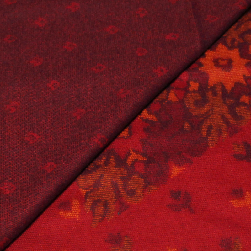 Étole - Motif rouge & prune