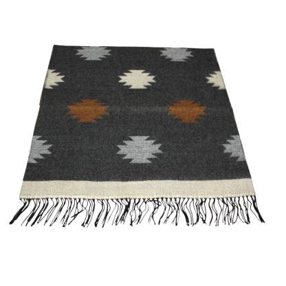 Étole - Motif kilim fond gris 2