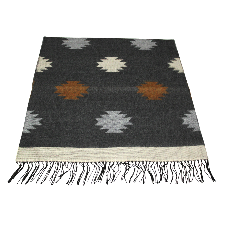 Étole - Motif kilim fond gris