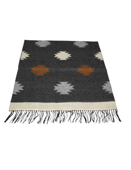 Étole - Motif kilim fond gris