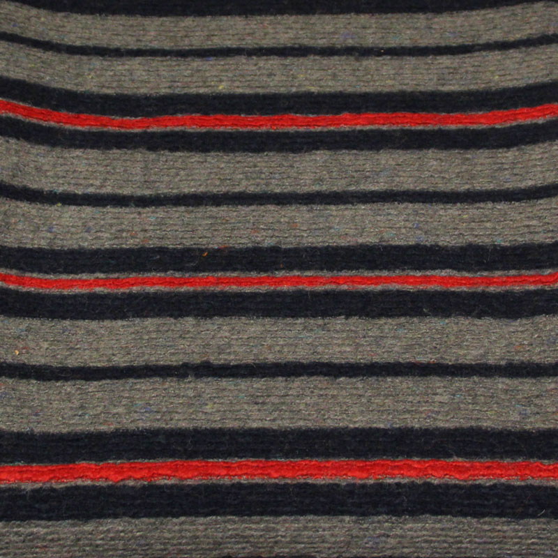 Laine bouillie - Rayure marine, rouge & gris