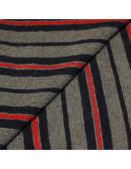 Laine bouillie - Rayure marine, rouge & gris