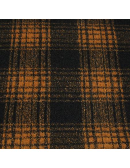 Laine bouillie clan - Orangé fond bleu nuit