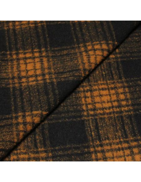 Laine bouillie clan - Orangé fond bleu nuit