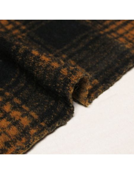 Laine bouillie clan - Orangé fond bleu nuit