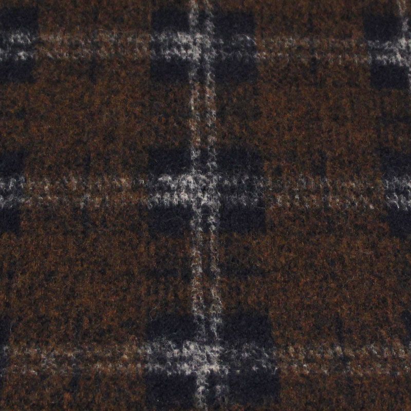 Laine bouillie clan - Marron fond marine