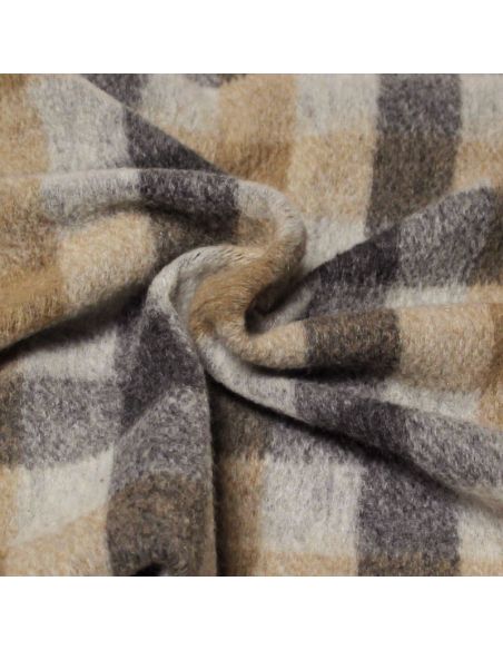 Laine bouillie clan - Beige & anthracite fond gris