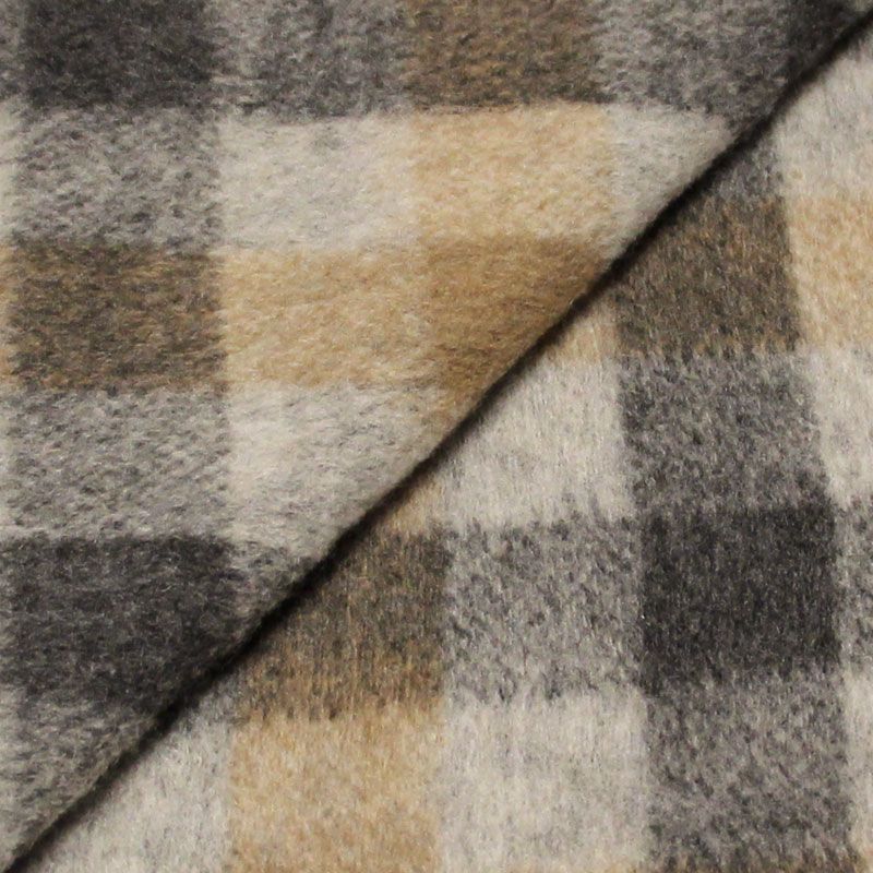 Laine bouillie clan - Beige & anthracite fond gris