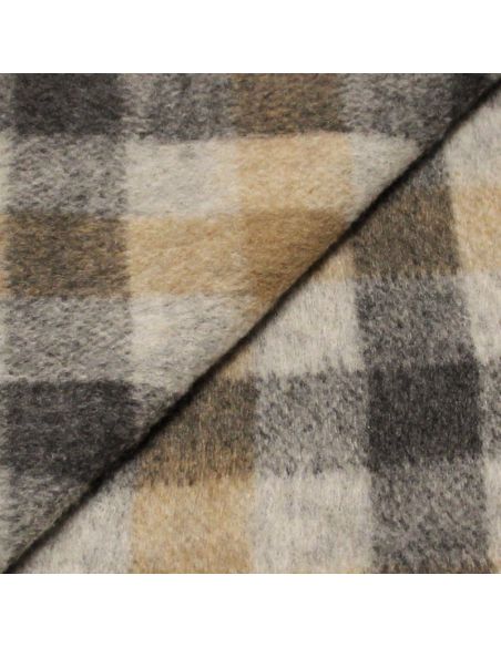 Laine bouillie clan - Beige & anthracite fond gris