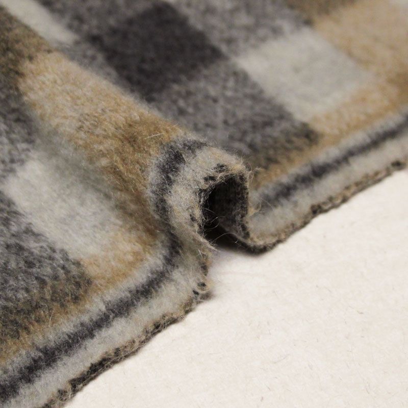 Laine bouillie clan - Beige & anthracite fond gris