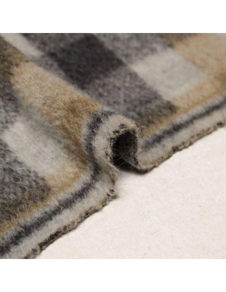 Laine bouillie clan - Beige & anthracite fond gris