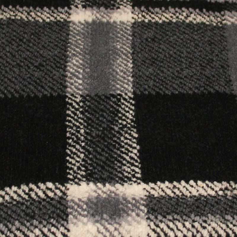 Laine bouillie clan à frange - Noir & gris ligne écru