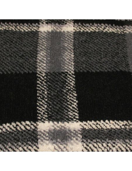Laine bouillie clan à frange - Noir & gris ligne écru