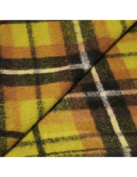 Laine bouillie clan - Camel & noir fond anis