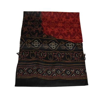 Étole 100% laine - Bordeaux & noir 2