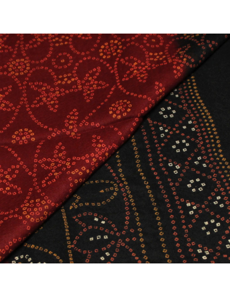 Étole 100% laine - Bordeaux & noir