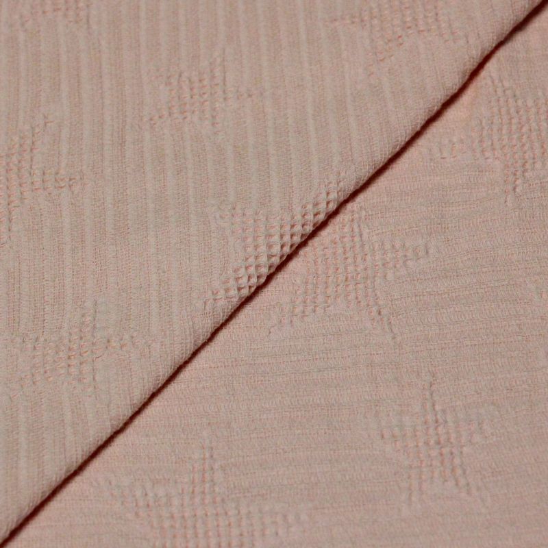 Double gaze jacquard 100% coton - Étoile rose