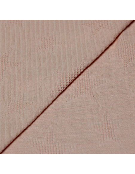Double gaze jacquard 100% coton - Étoile rose