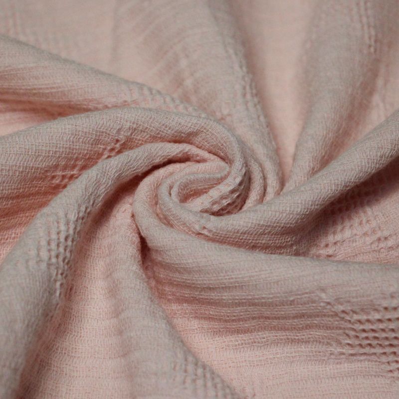 Double gaze jacquard 100% coton - Étoile rose