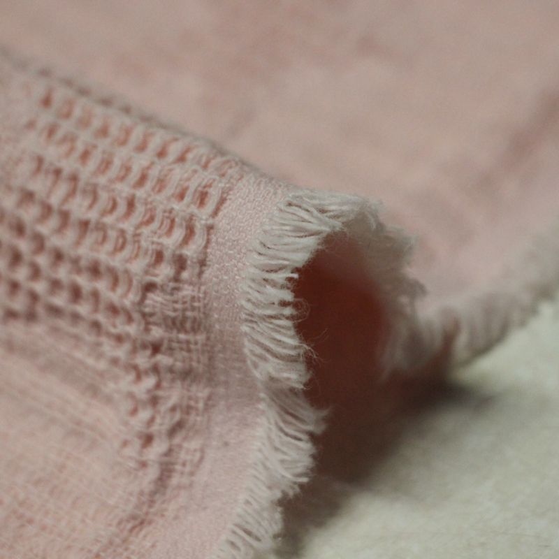 Double gaze jacquard 100% coton - Étoile rose