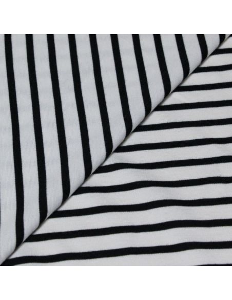 Maille milano - Rayures bleu et blanc