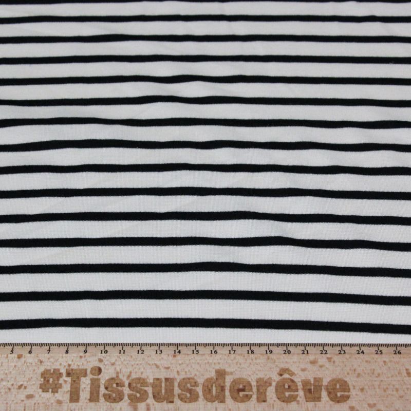 Maille milano - Rayures bleu et blanc