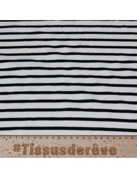 Maille milano - Rayures bleu et blanc