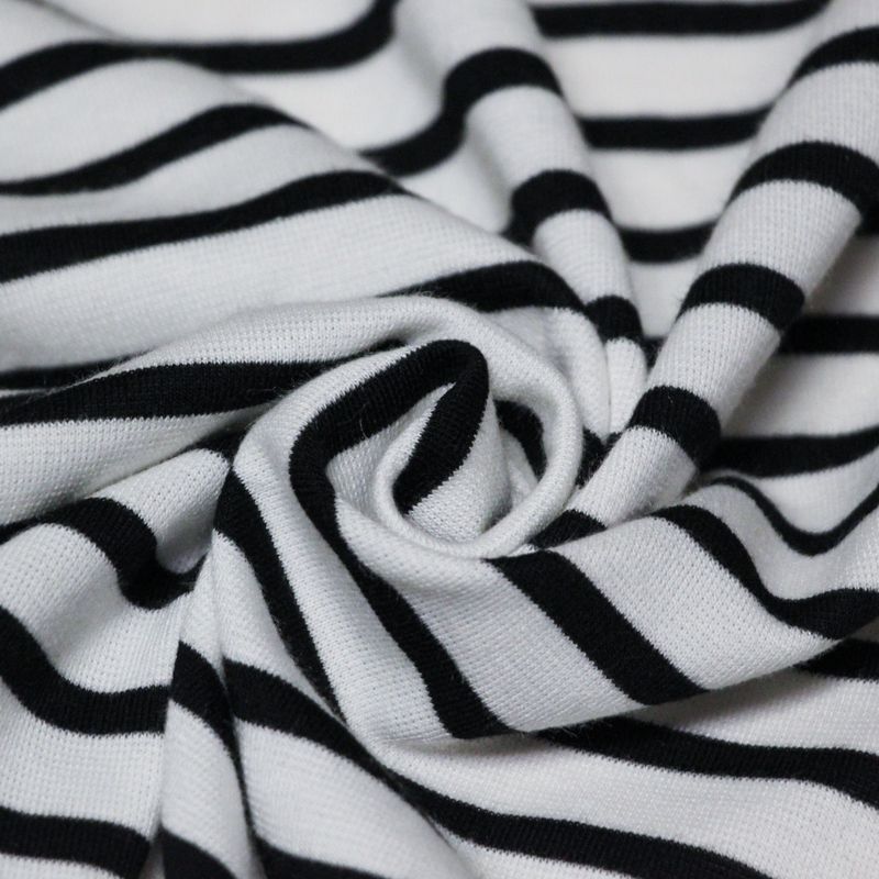 Maille milano - Rayures bleu et blanc