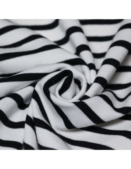 Maille milano - Rayures bleu et blanc