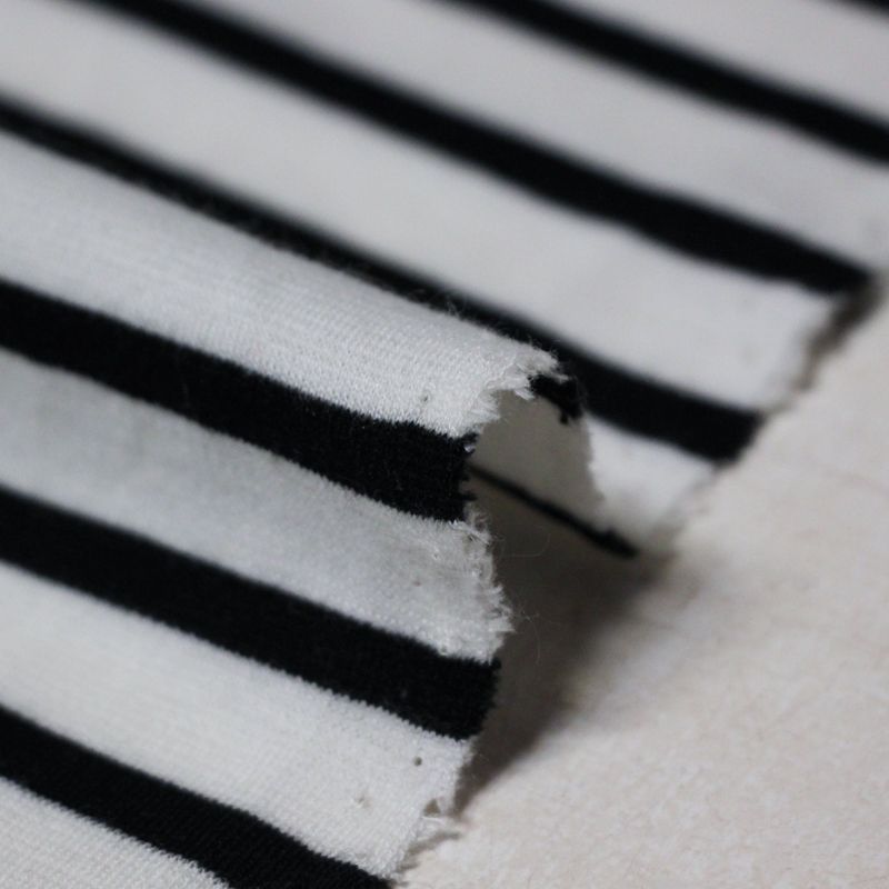 Maille milano - Rayures bleu et blanc