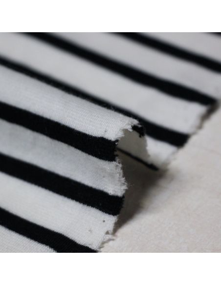 Maille milano - Rayures bleu et blanc