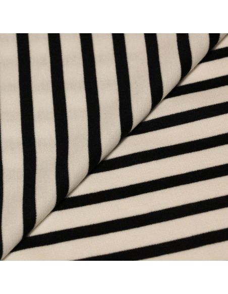 Maille milano - Rayures noir et écru